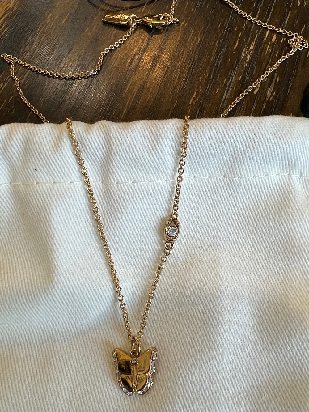 Coach Pav Icons Butterfly Short Pendant Necklace
